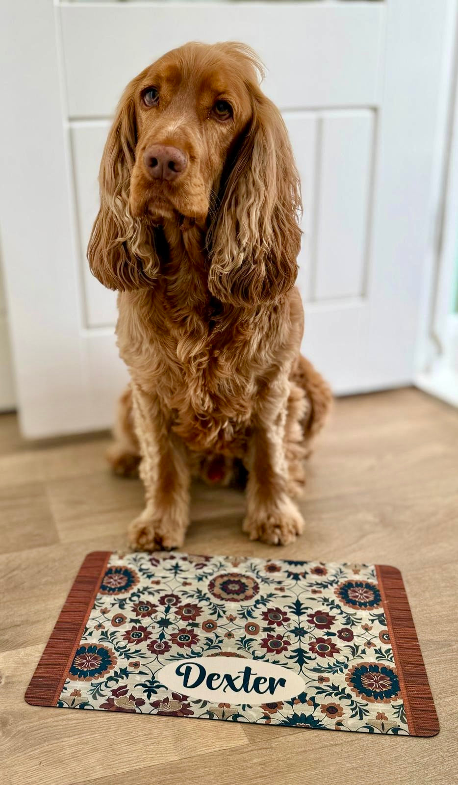 Personalised Pet Bowl Mat Turkish Rug Design
