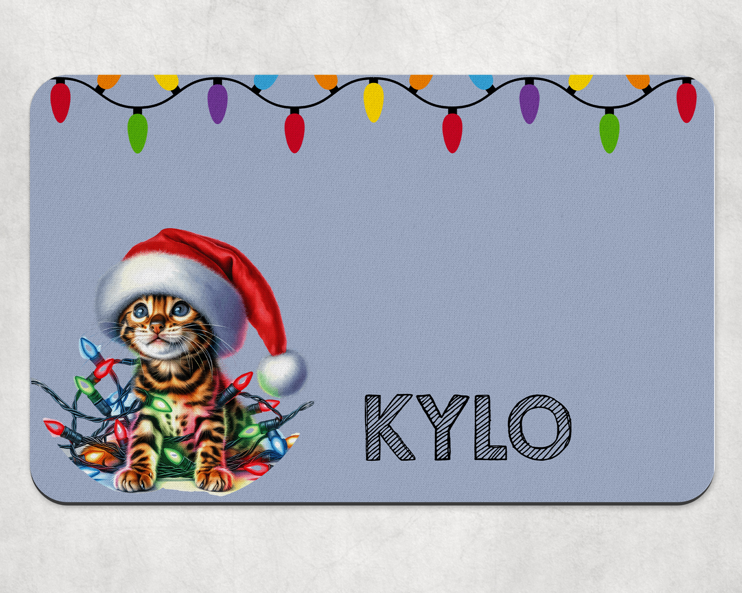 Personalised Christmas Bowl Mat Cat Breed Design