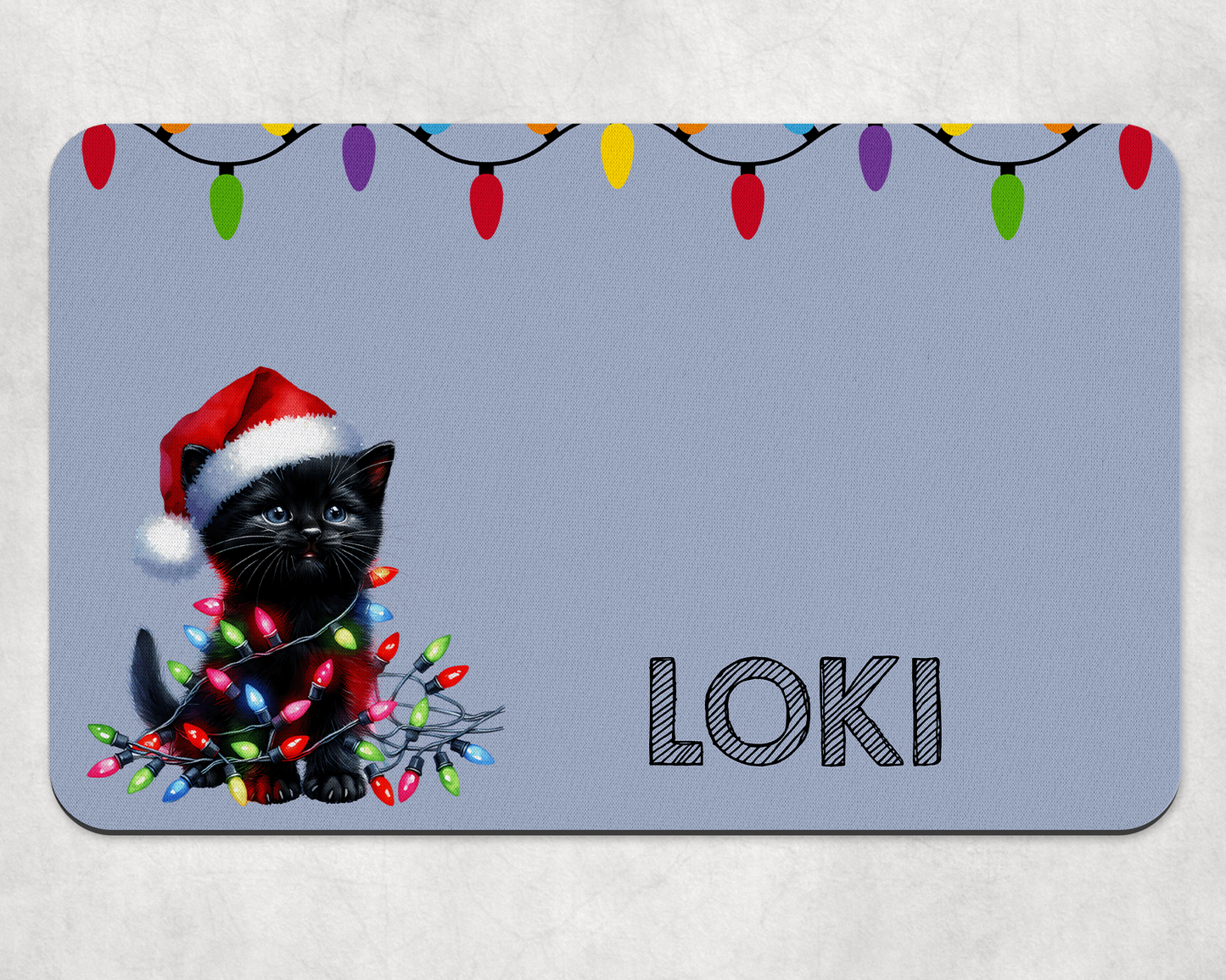 Personalised Christmas Bowl Mat Cat Breed Design