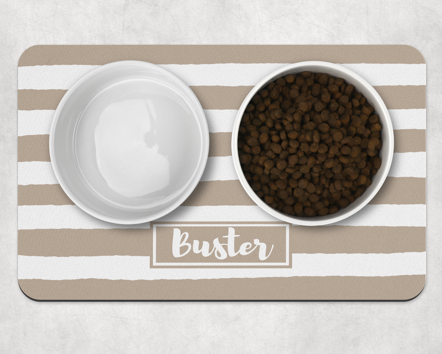 Personalised Pet Bowl Mat Stripey Design