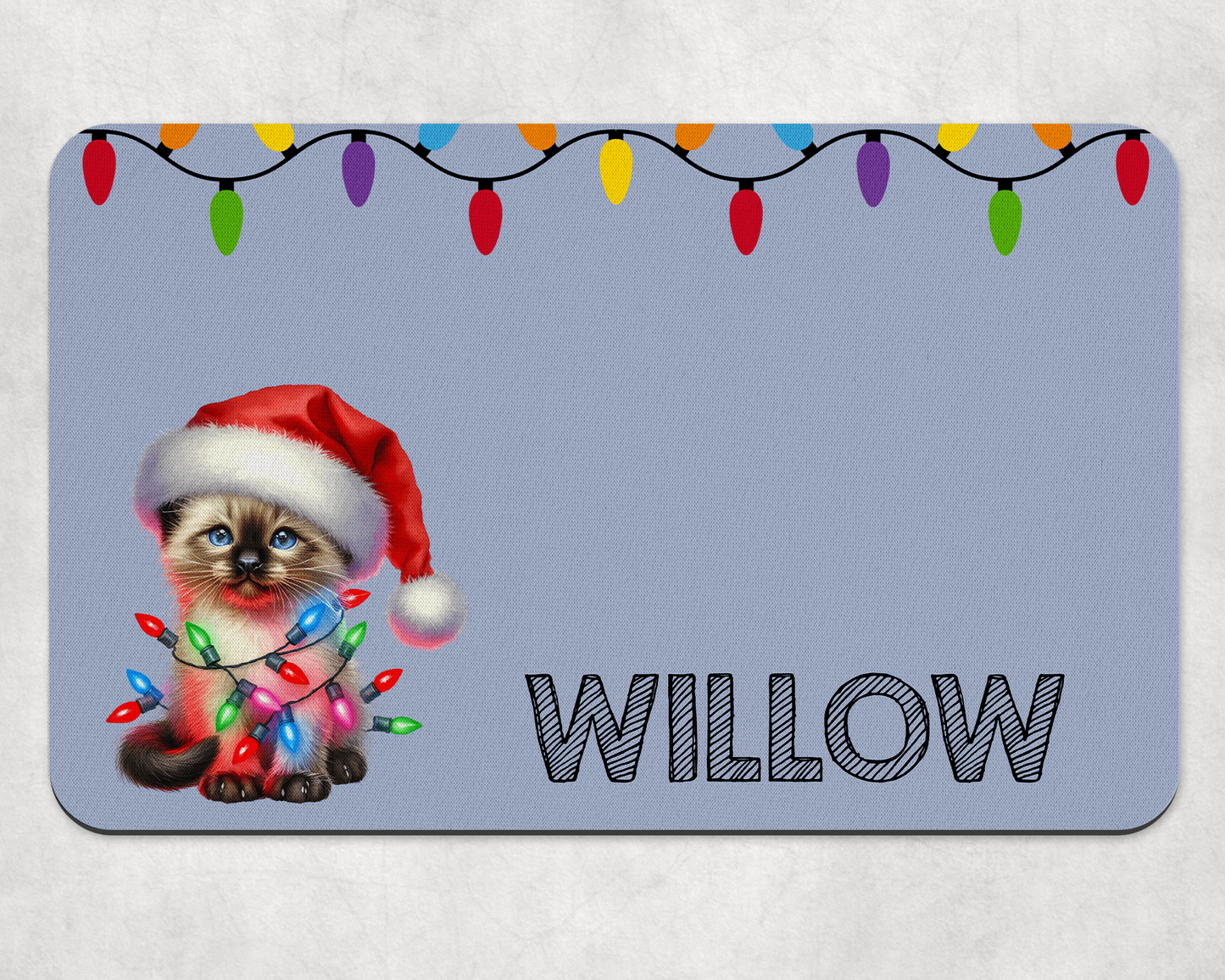 Personalised Christmas Bowl Mat Cat Breed Design