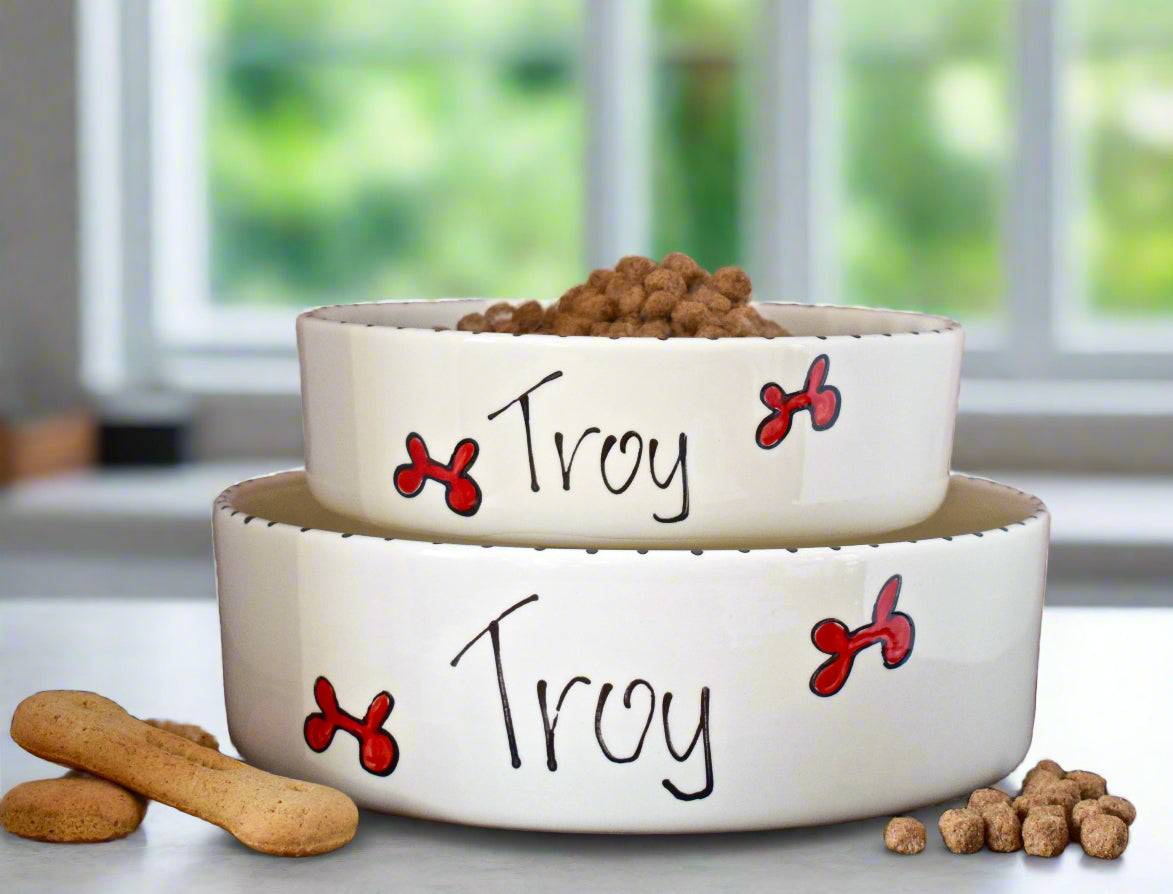 Personalised Straight sided Whimsical 2 bowl set