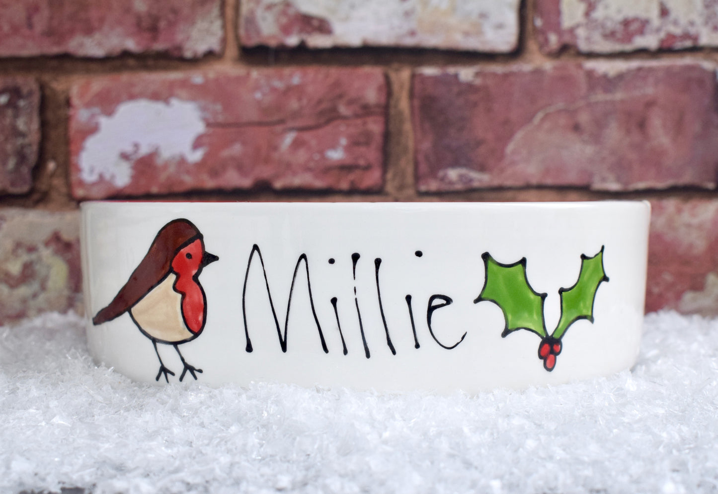 Personalised Straight Sided Christmas Design Bowl