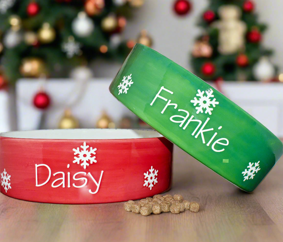 Personalised Straight Sided Christmas Snowflake Bowl