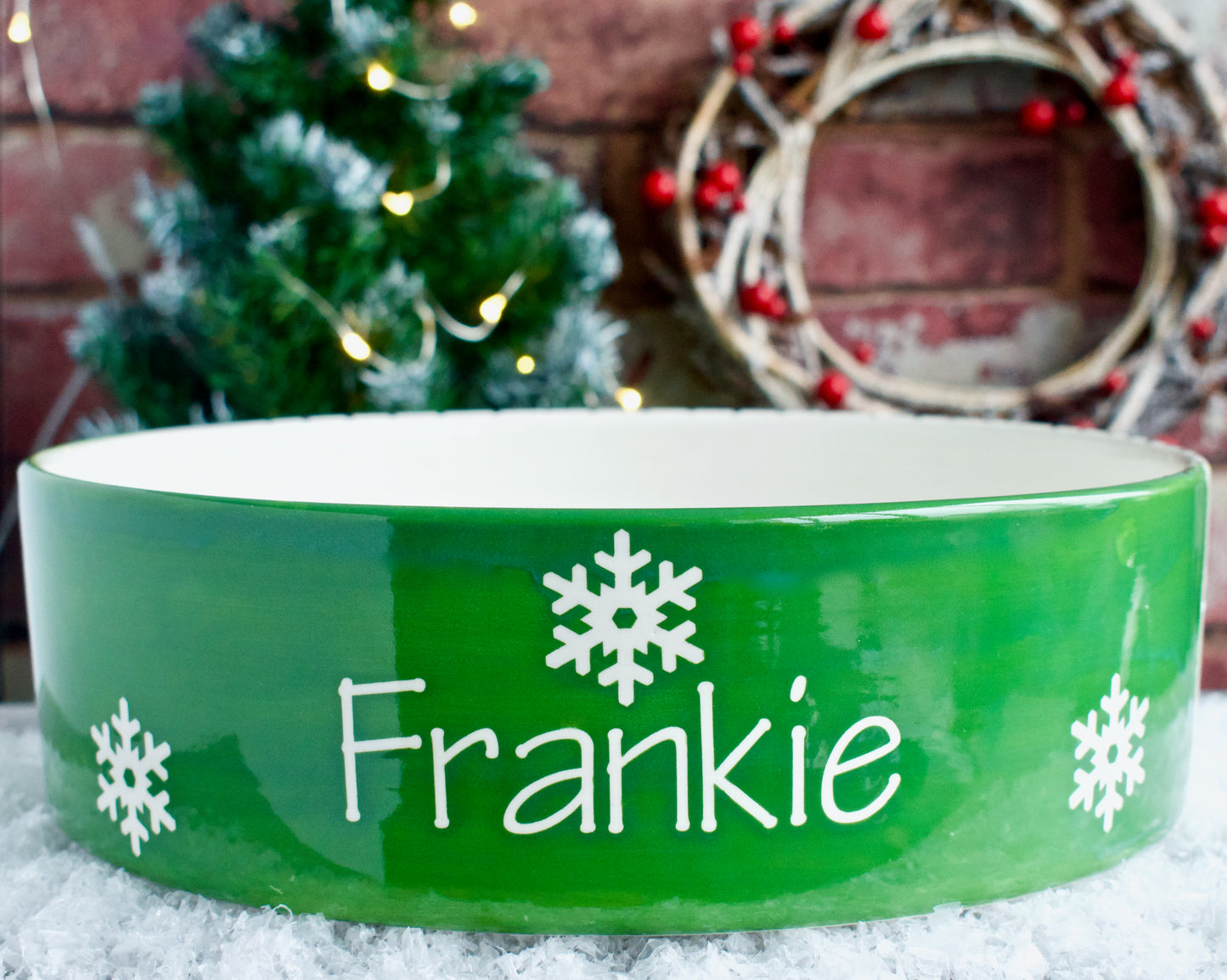 Personalised Straight Sided Christmas Snowflake Bowl