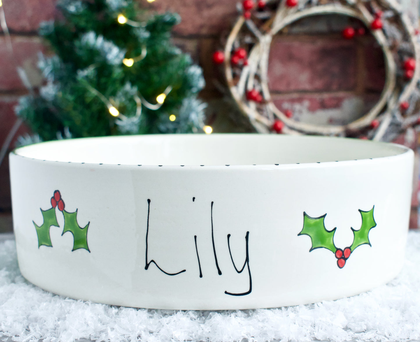 Personalised Straight Sided Christmas Design Bowl