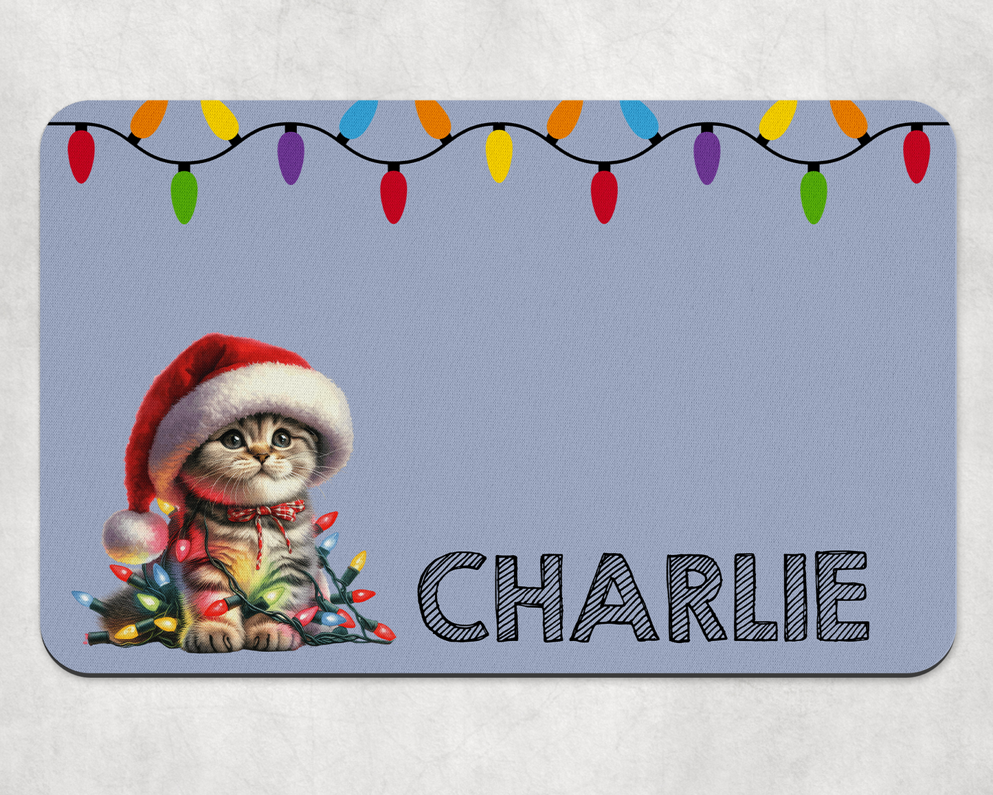 Personalised Christmas Bowl Mat Cat Breed Design