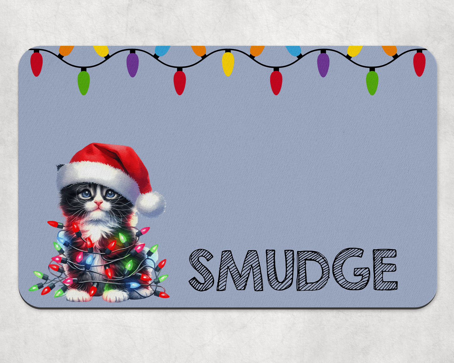 Personalised Christmas Bowl Mat Cat Breed Design
