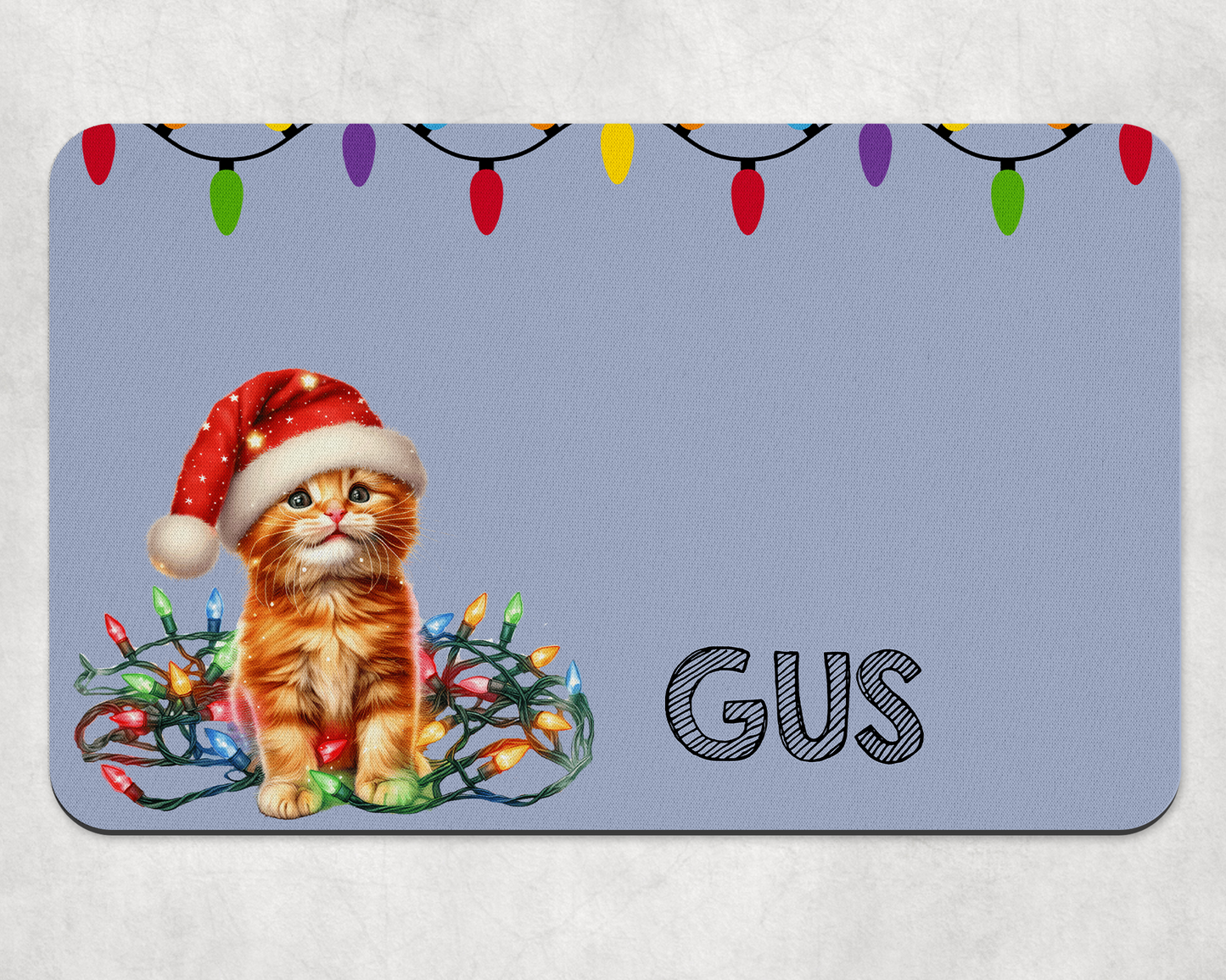 Personalised Christmas Bowl Mat Cat Breed Design