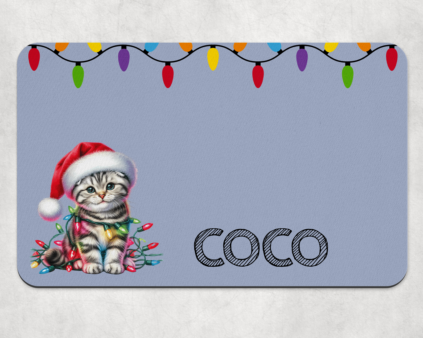 Personalised Christmas Bowl Mat Cat Breed Design