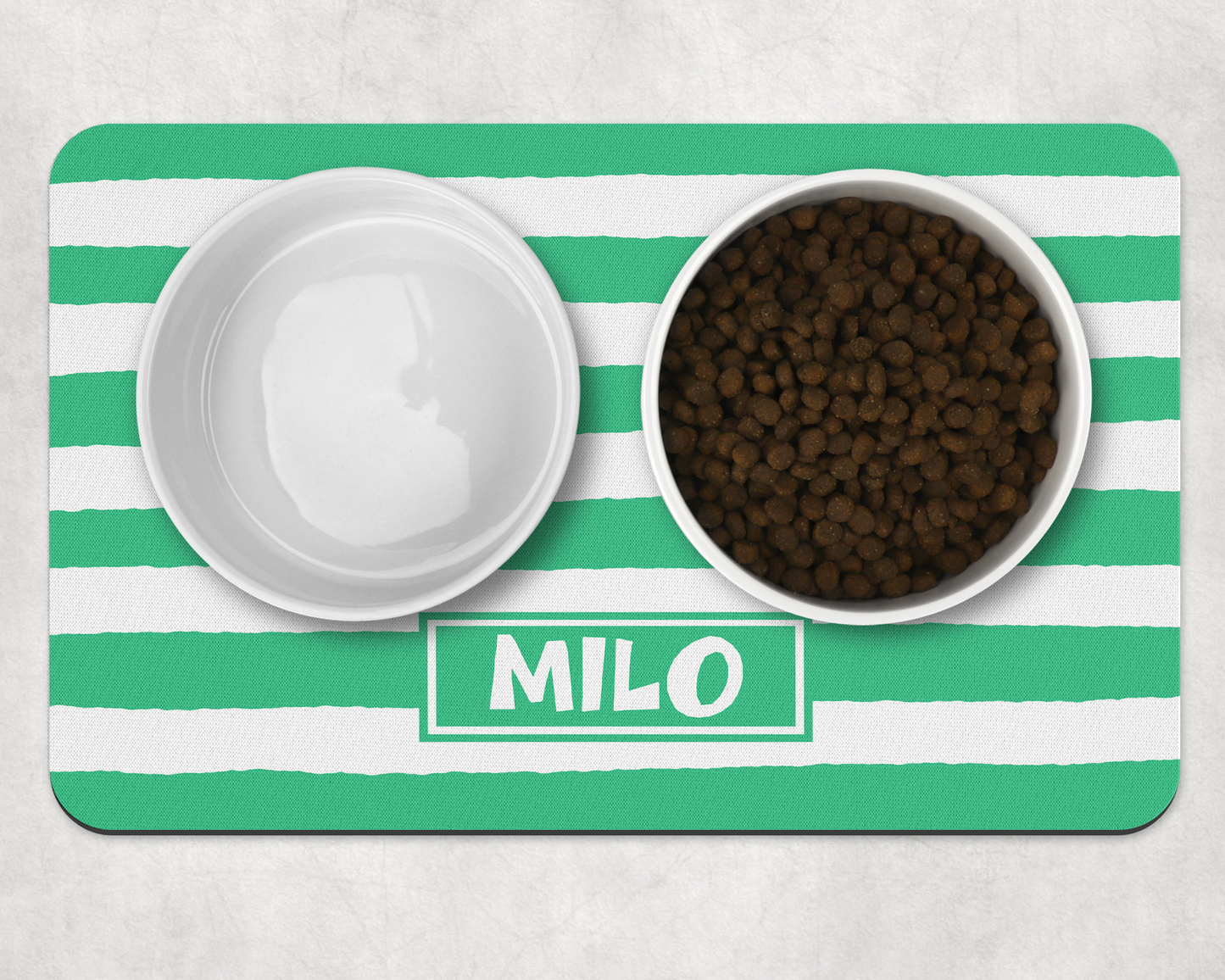 Personalised Pet Bowl Mat Stripey Design