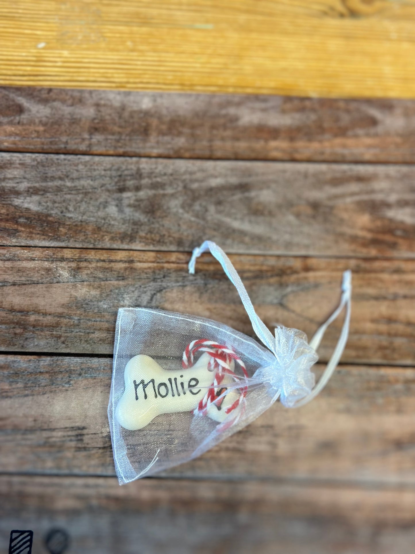 Personalised Small Ceramic Hanging Christmas Bone Decoration