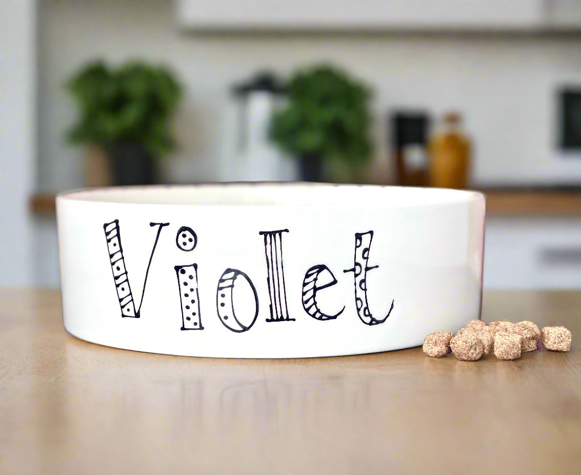 Personalised Straight Sided Doodle Font bowl