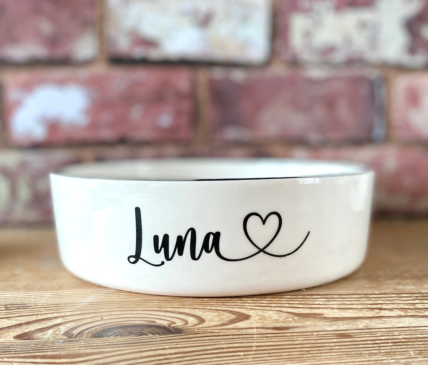 Personalised Straight Sided Heart Font bowl