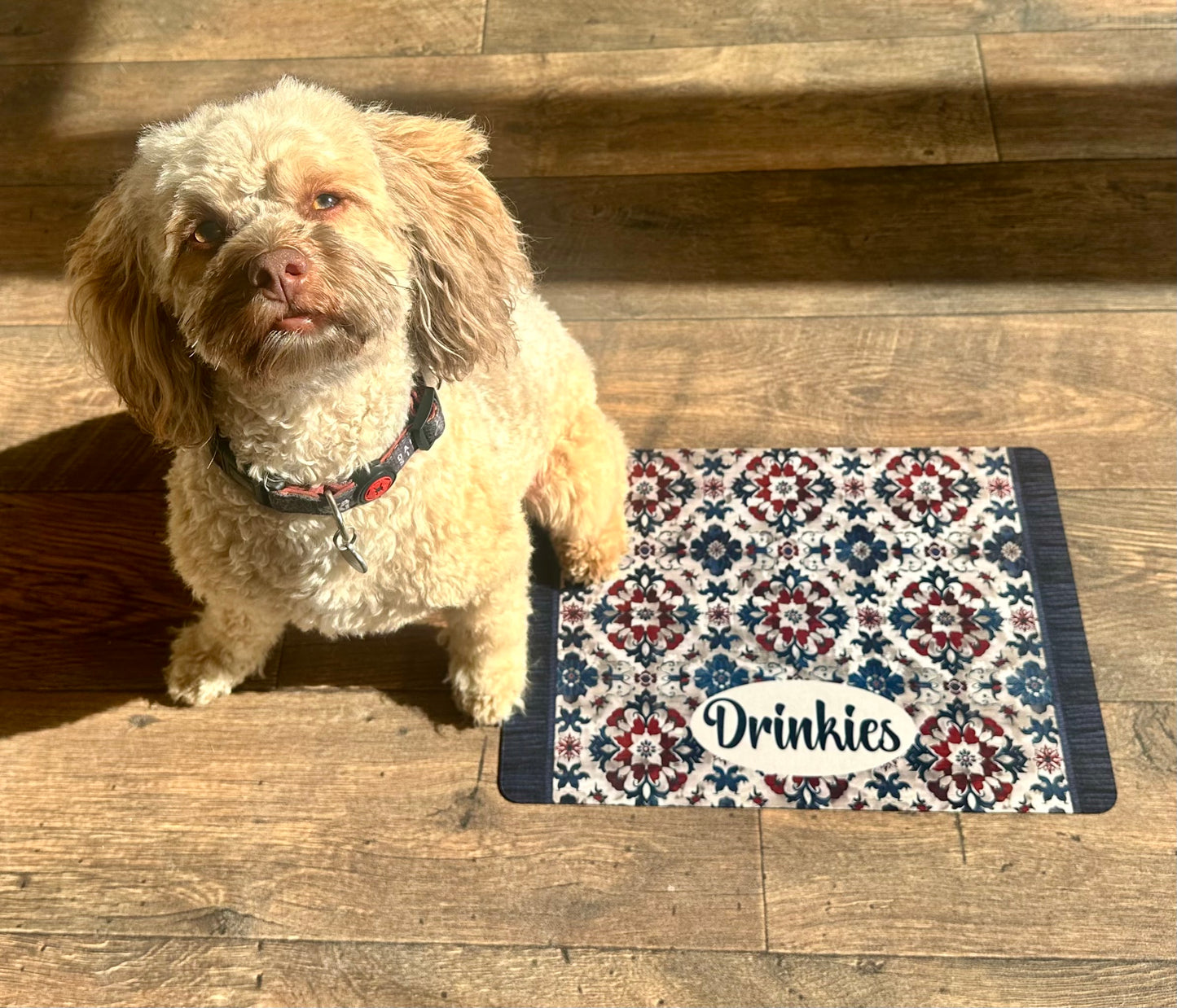 Personalised Pet Bowl Mat Turkish Rug Design