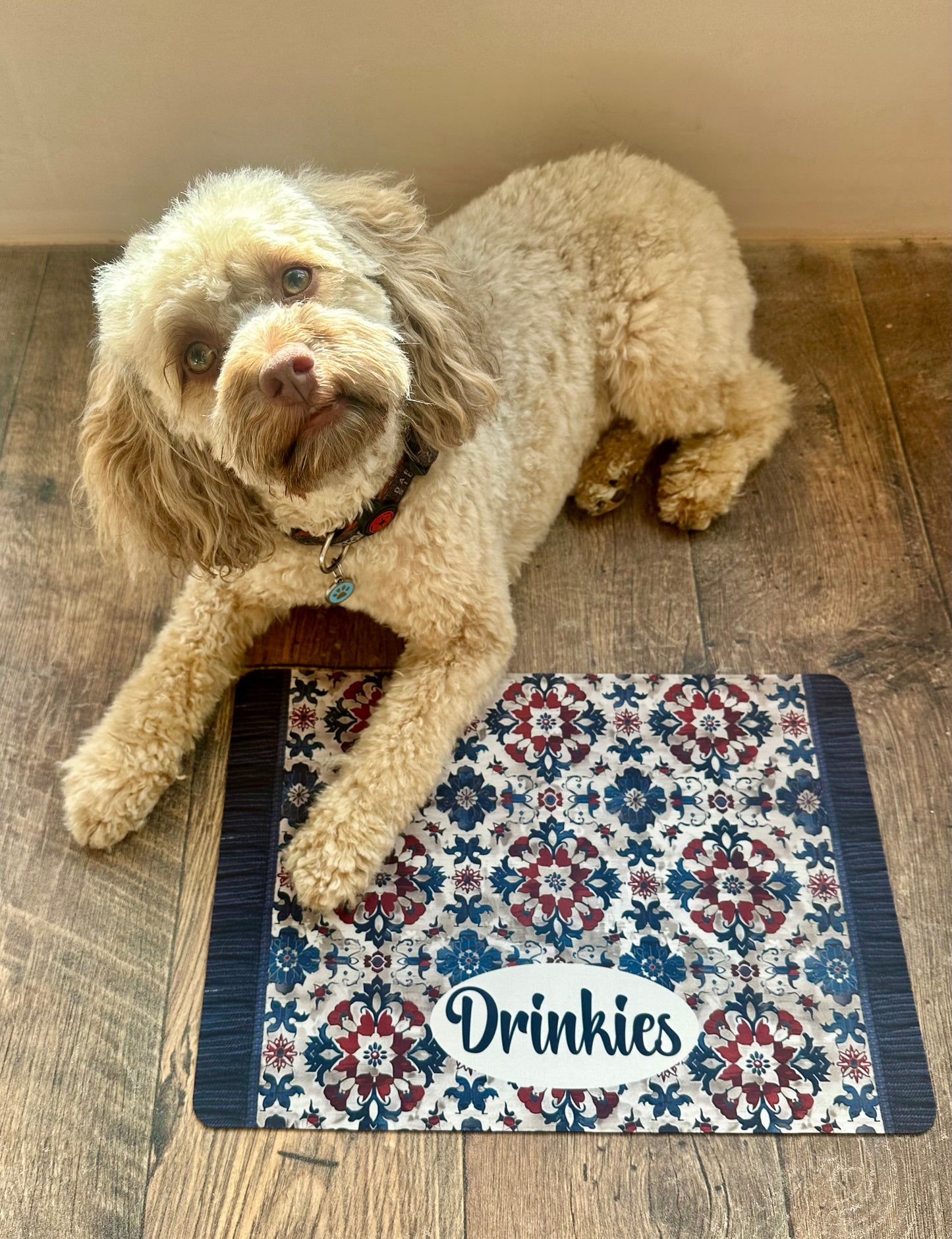 Personalised Pet Bowl Mat Turkish Rug Design