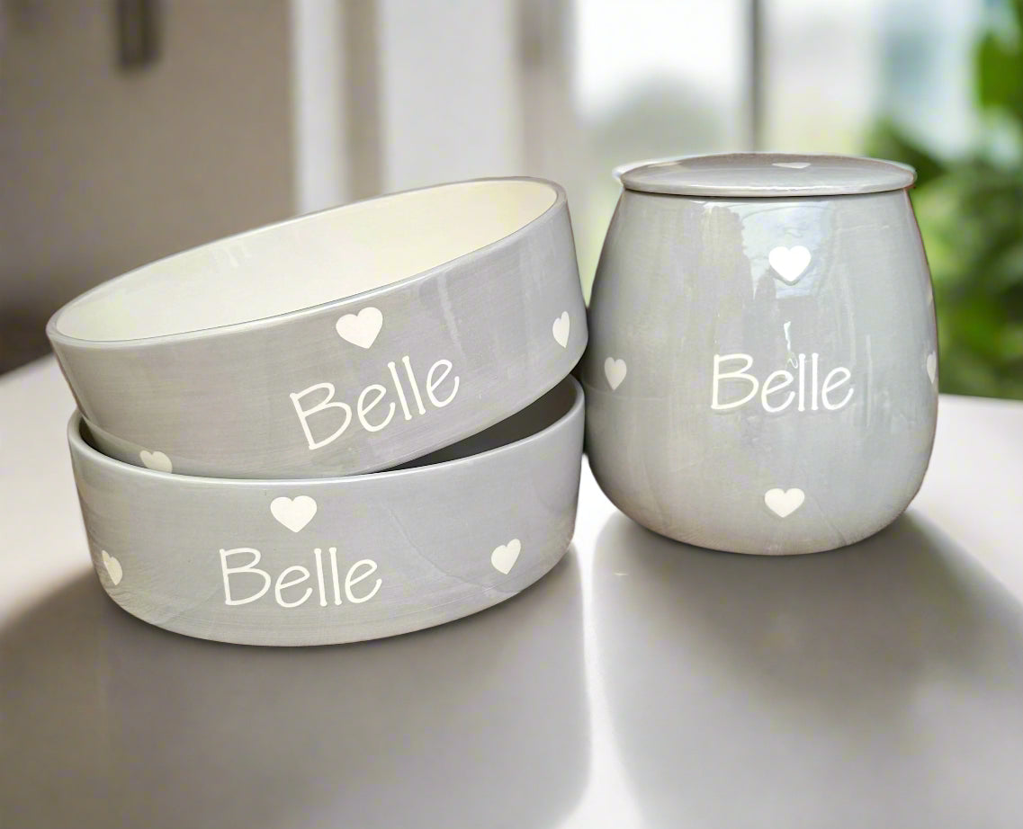 Personalised Straight sided Polka design Treat Jar set