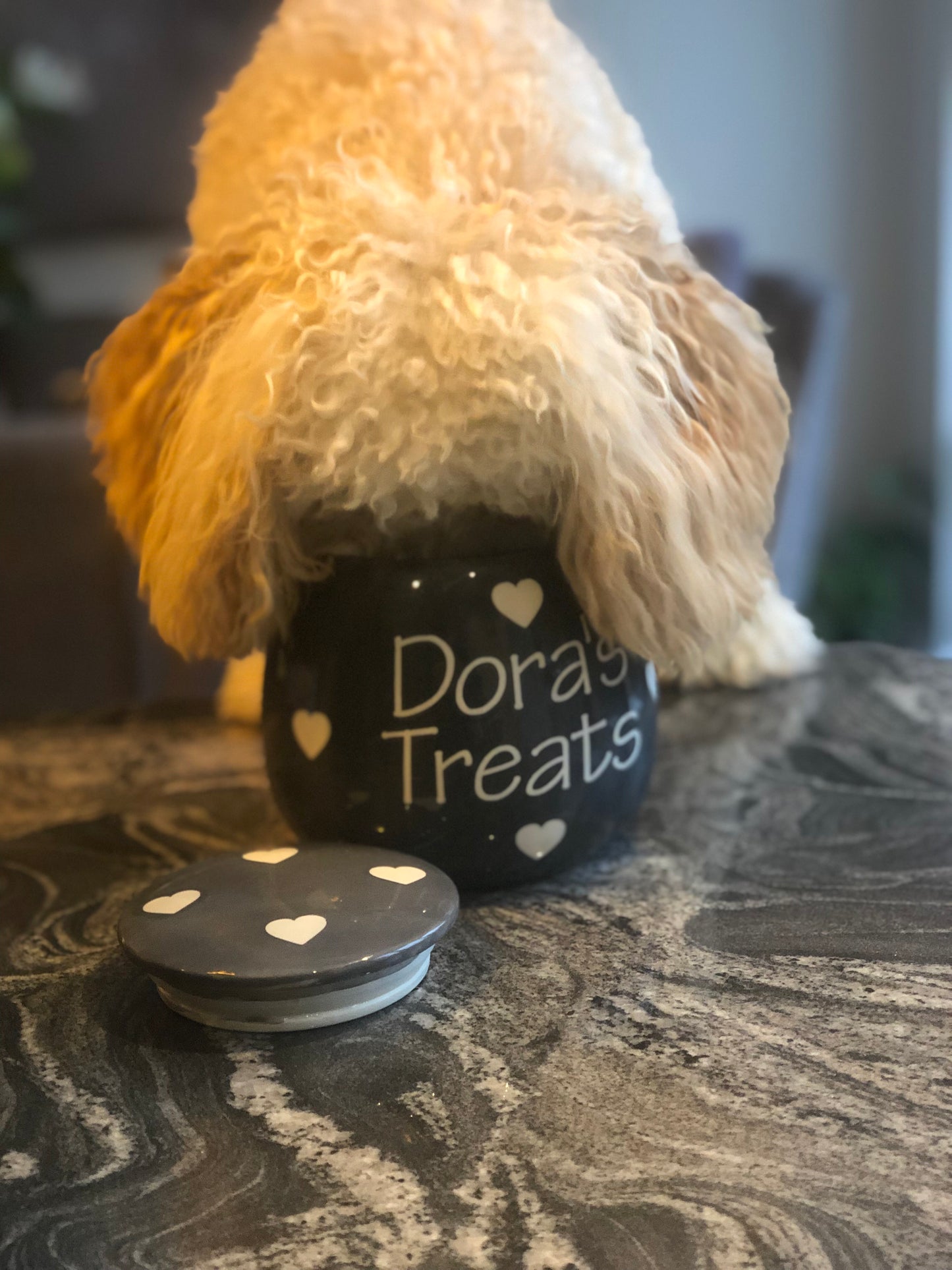 Personalised Treat Jar Polka Design