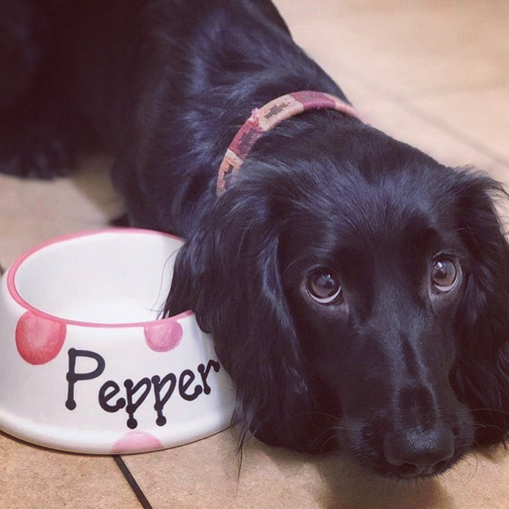 Personalised Slanted Spotty Bowl
