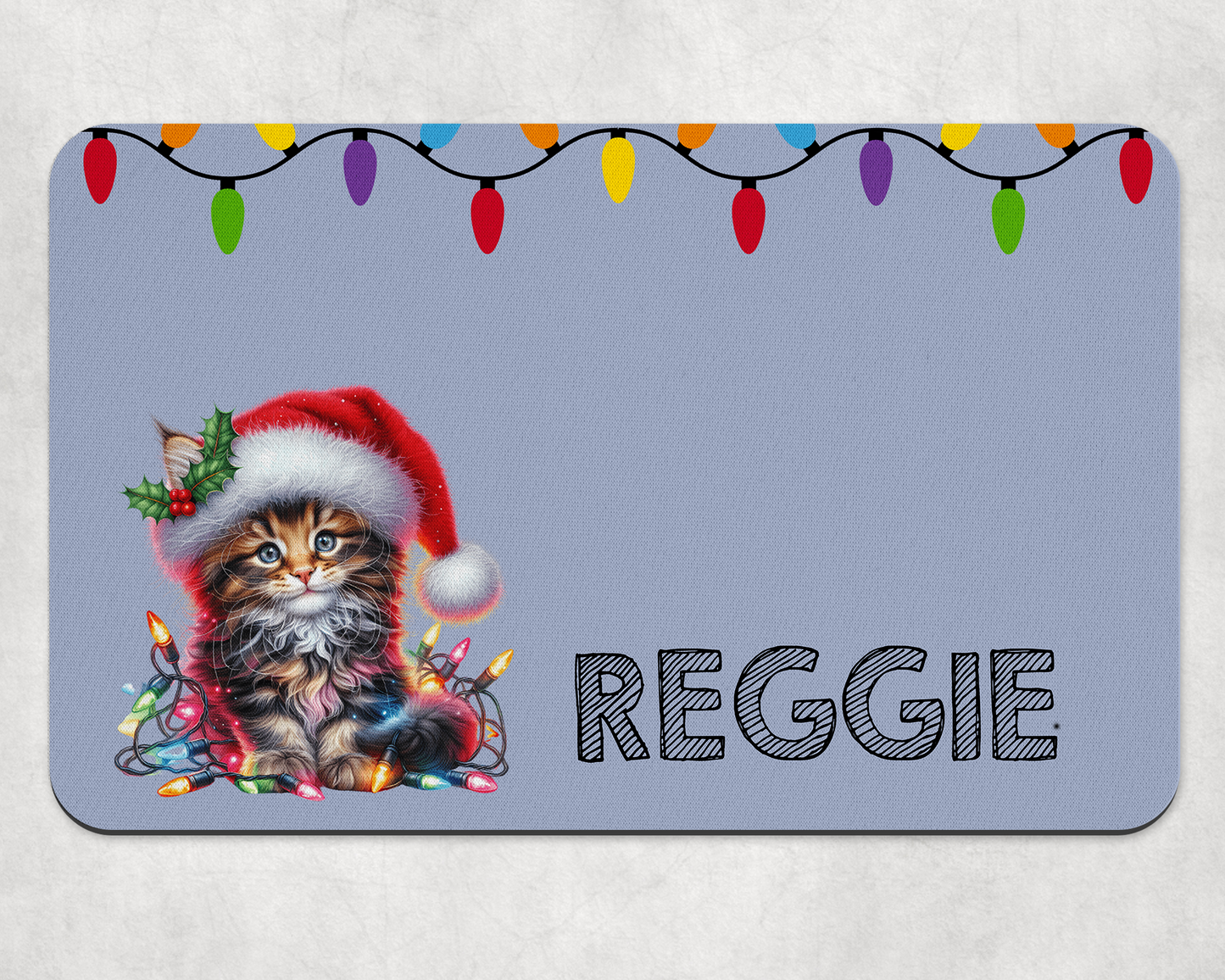 Personalised Christmas Bowl Mat Cat Breed Design