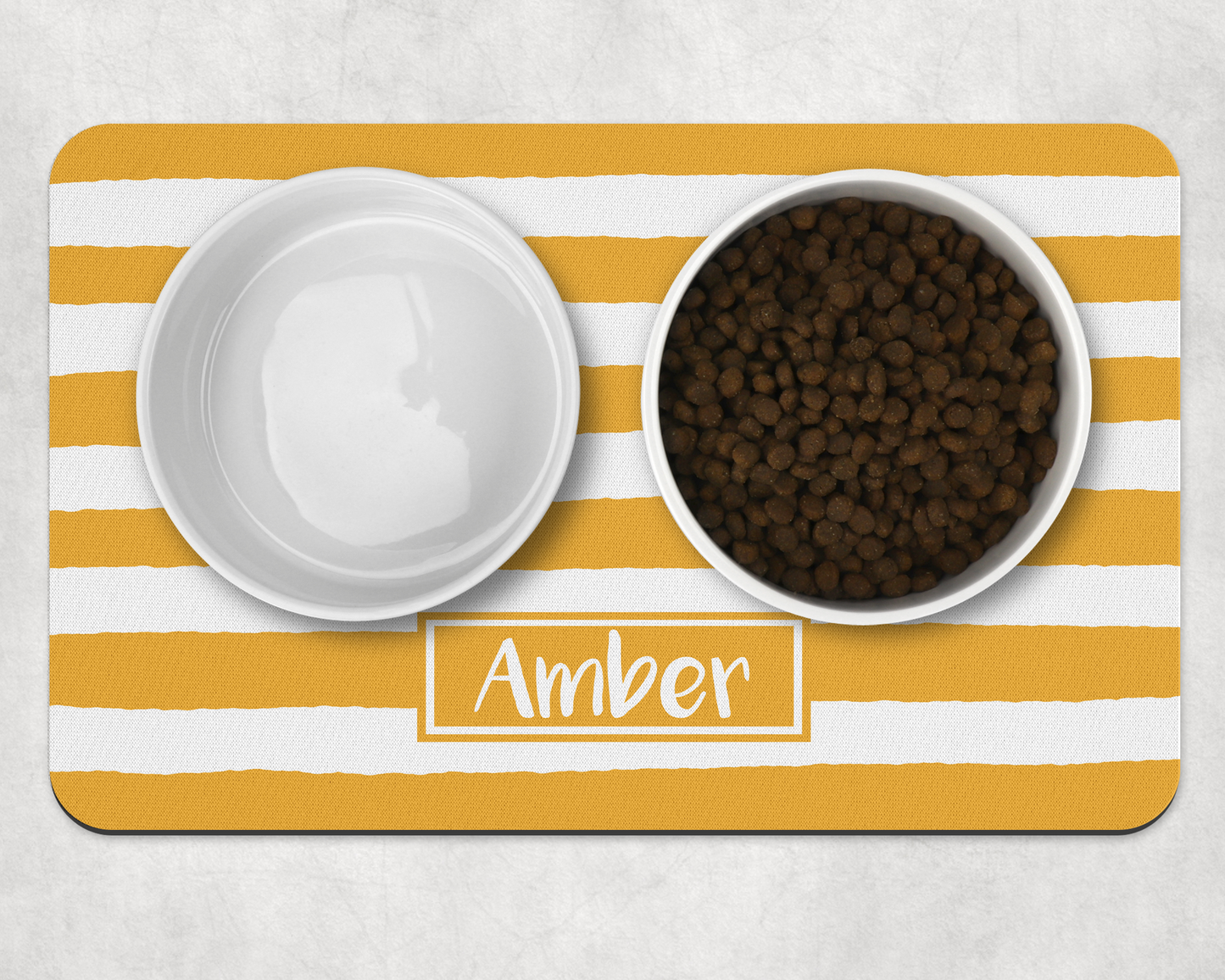 Personalised Pet Bowl Mat Stripey Design