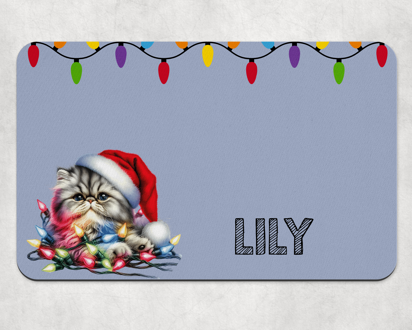 Personalised Christmas Bowl Mat Cat Breed Design