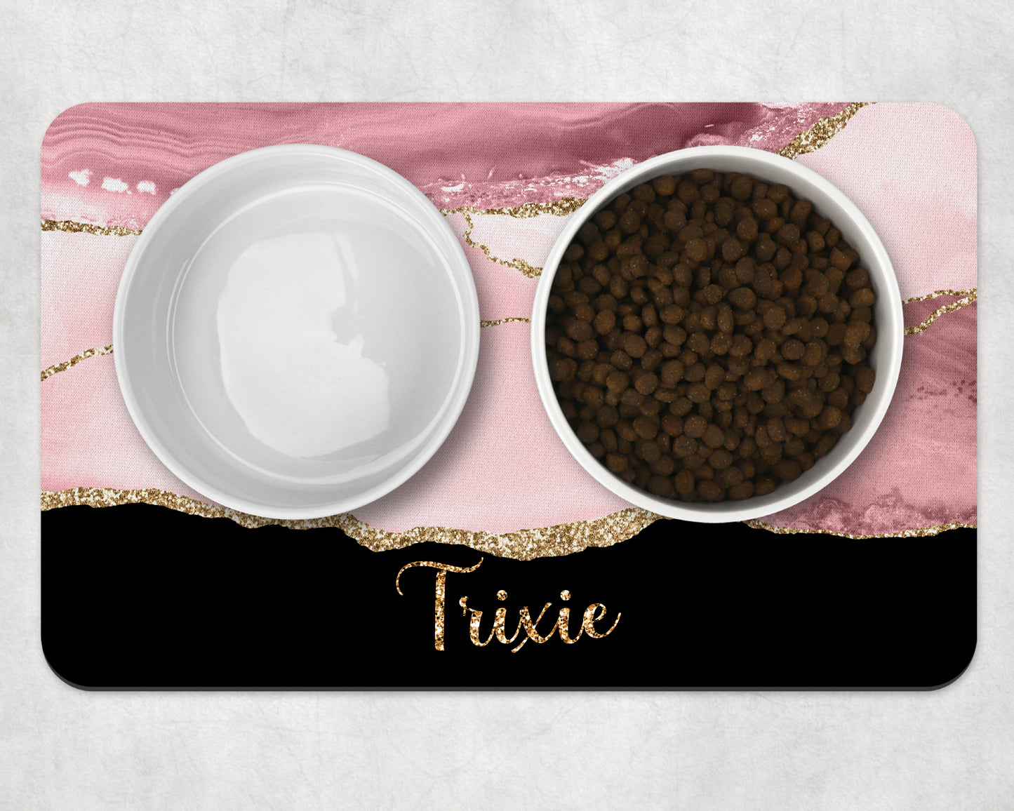 Personalised Pet Bowl Mat Agate Design