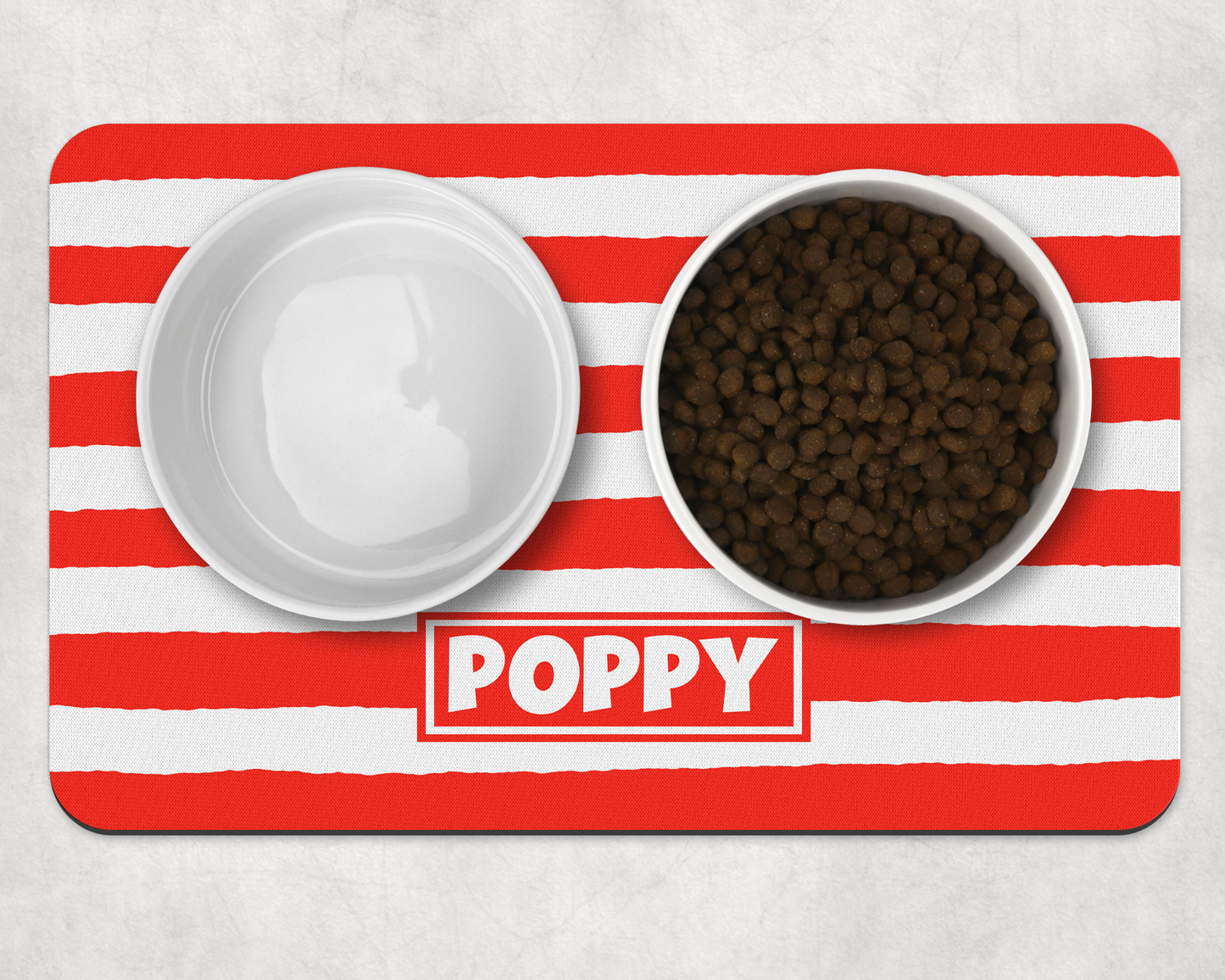 Personalised Pet Bowl Mat Stripey Design
