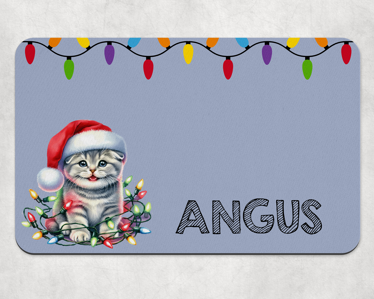 Personalised Christmas Bowl Mat Cat Breed Design