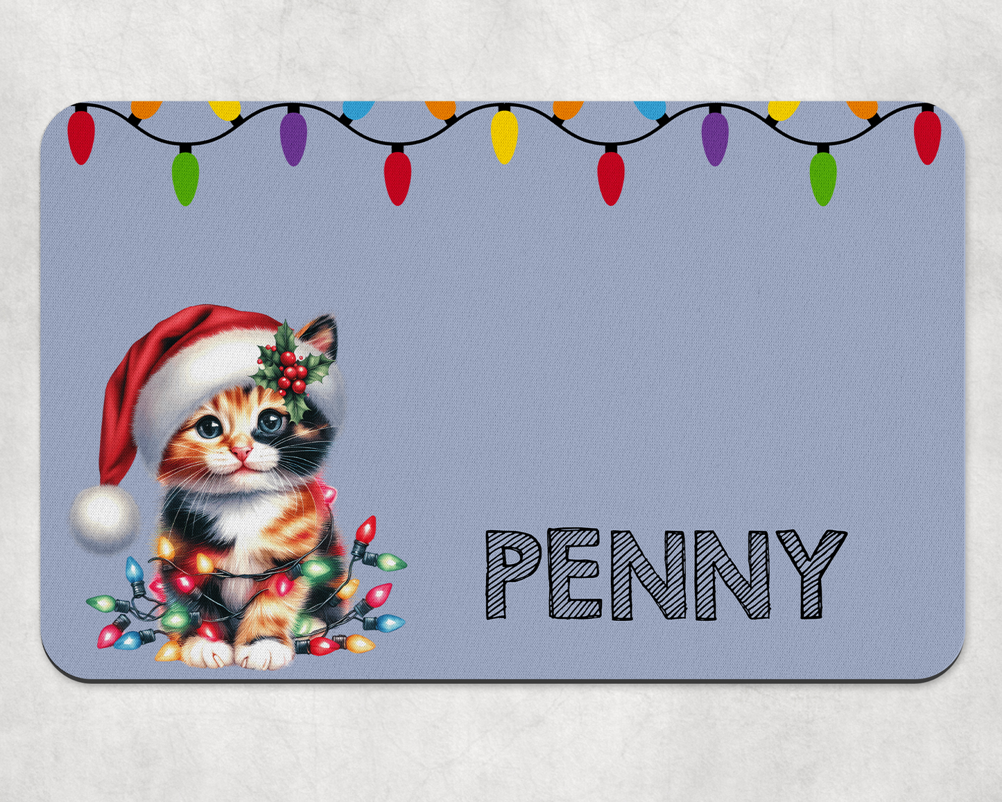 Personalised Christmas Bowl Mat Cat Breed Design