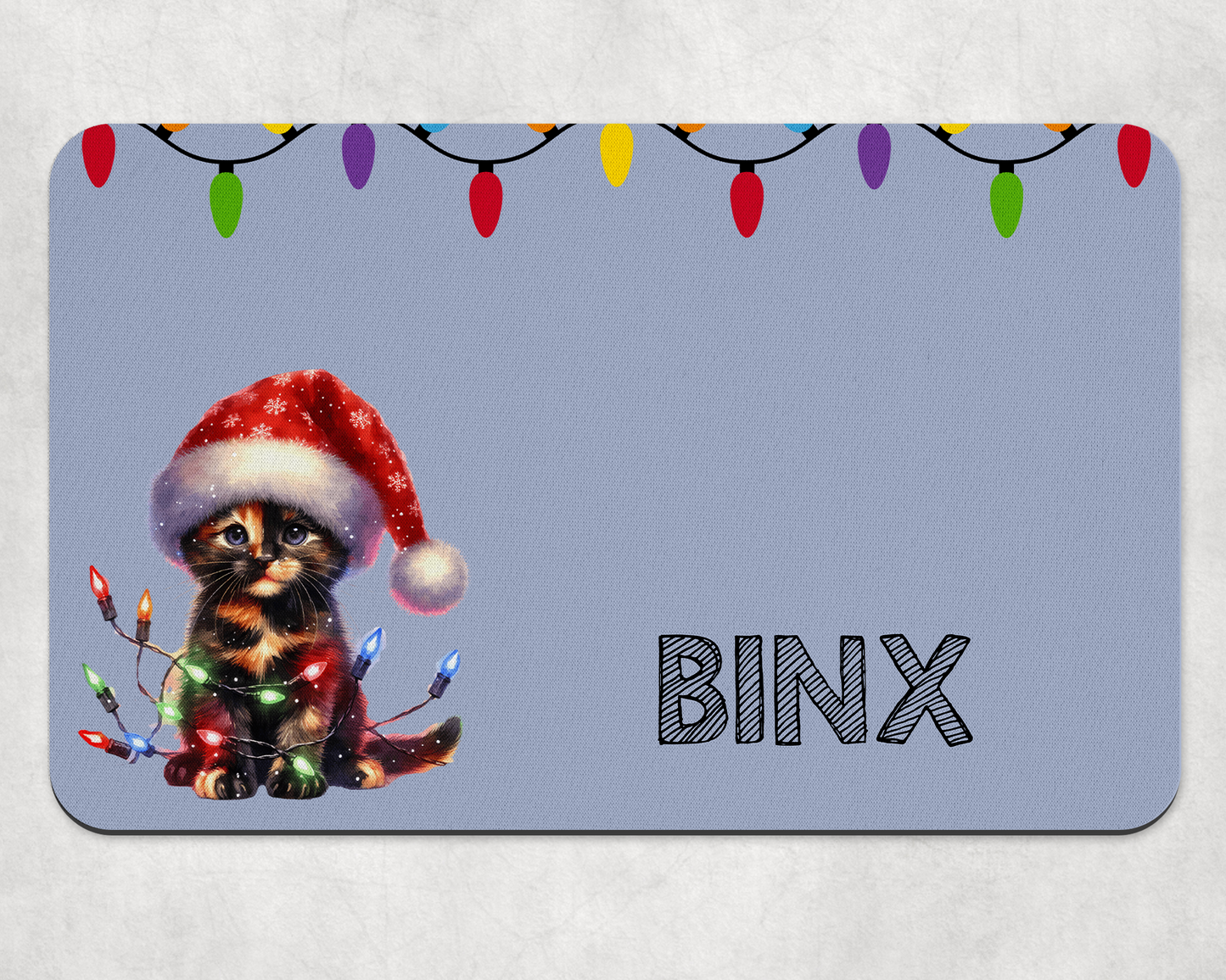 Personalised Christmas Bowl Mat Cat Breed Design