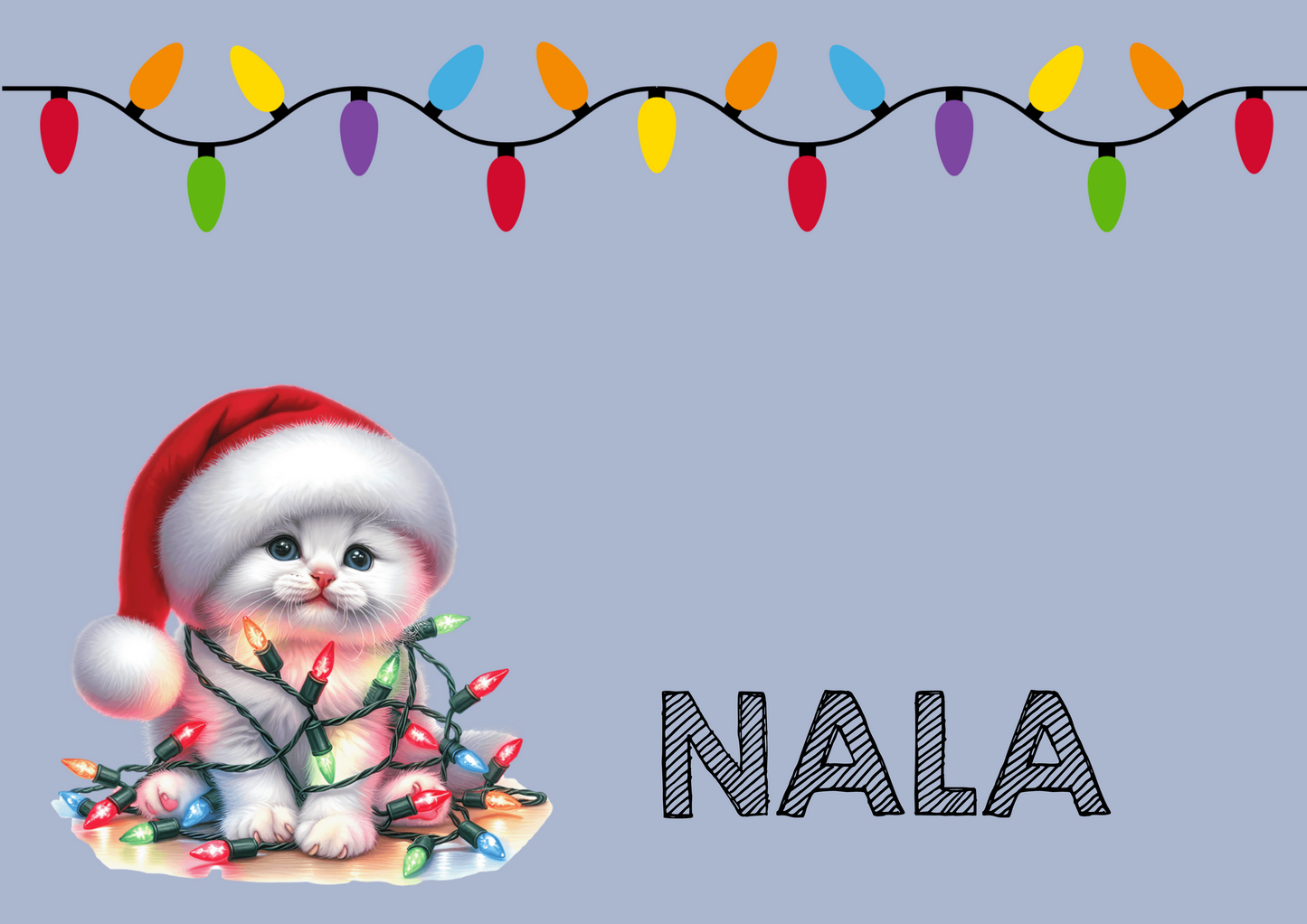Personalised Christmas Bowl Mat Cat Breed Design