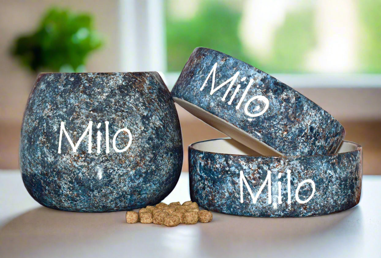 Personalised Straight sided Granite design Treat Jar set