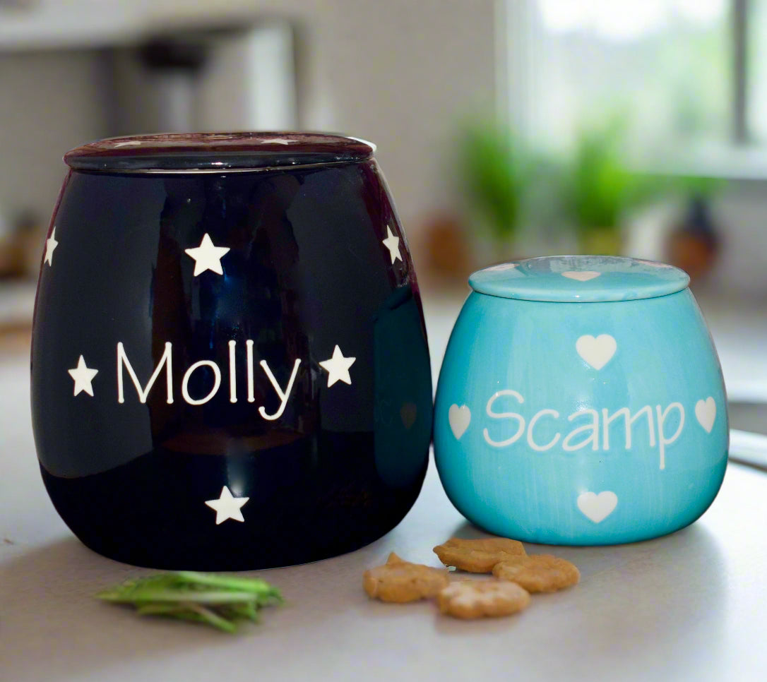 Personalised Treat Jar Polka Design