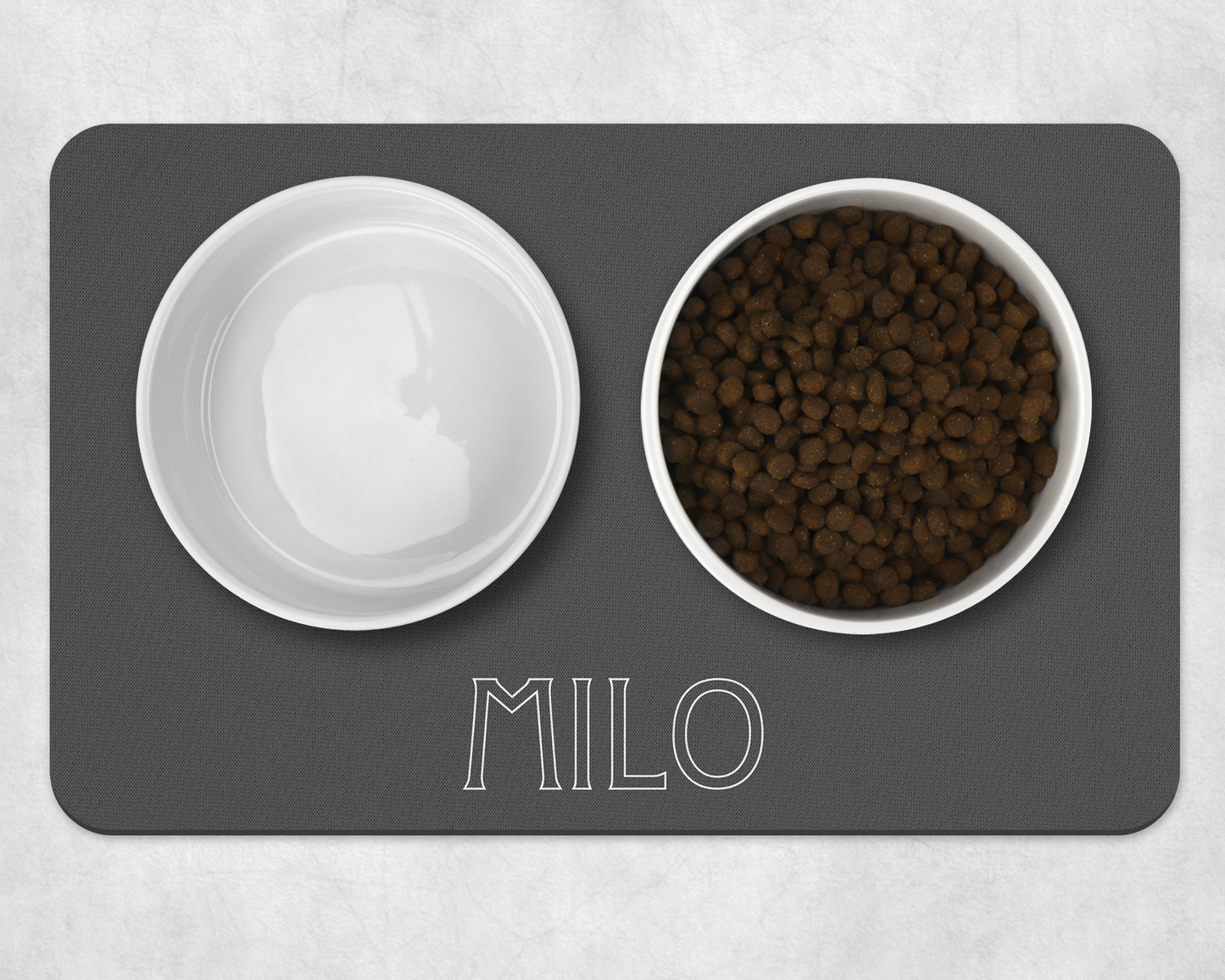 Personalised Pet Bowl Mat Flat Colour Design