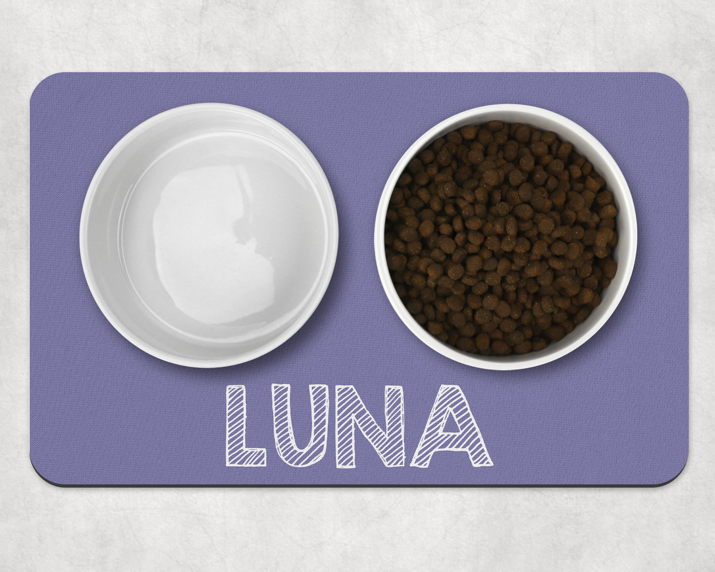 Personalised Pet Bowl Mat Flat Colour Design