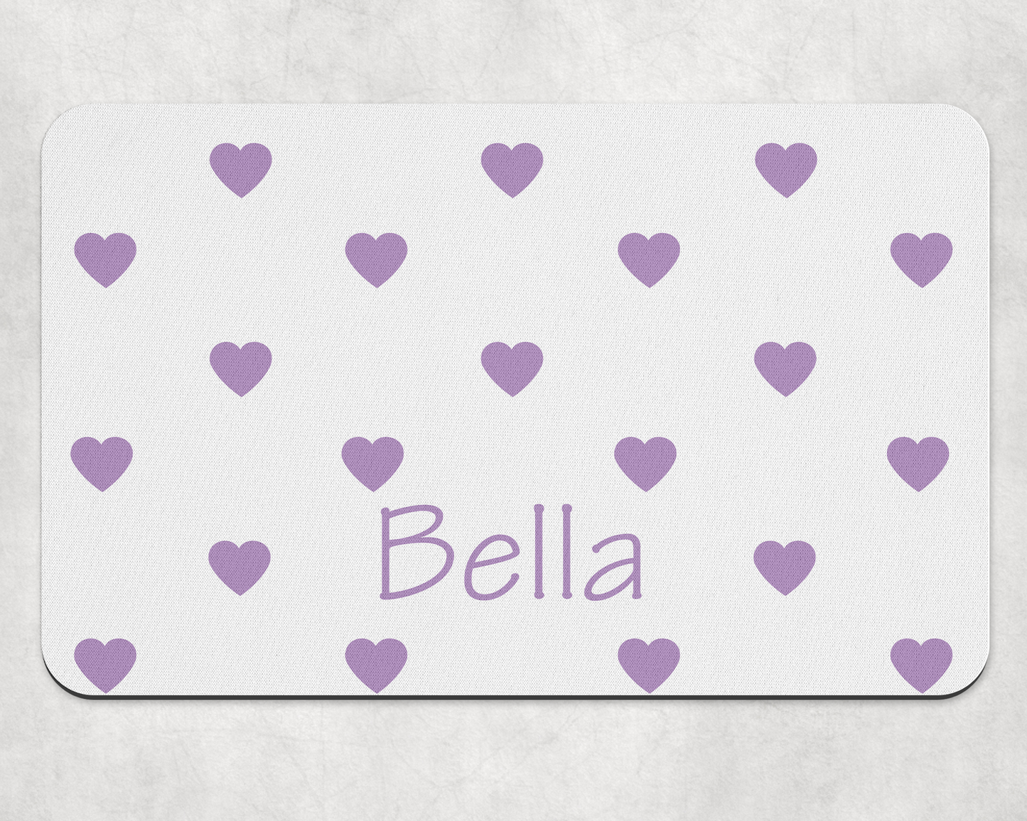 Personalised Slanted Polka Love heart bowl and mat set