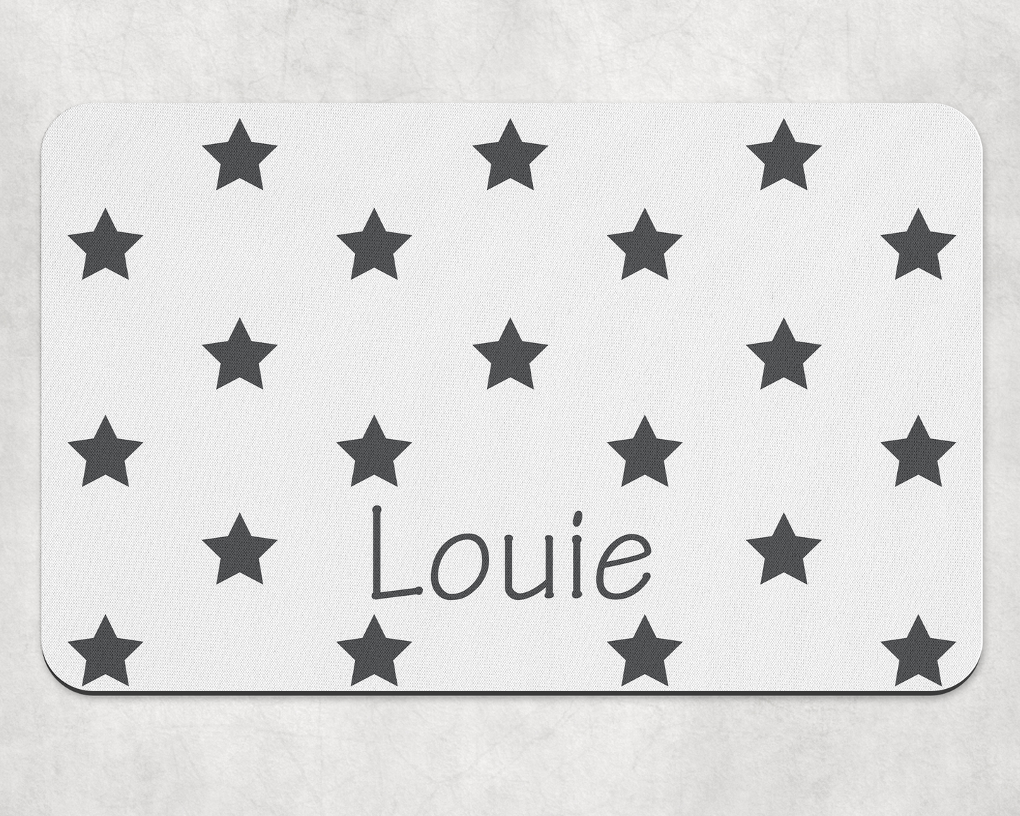 Personalised Straight Sided Polka Star bowl and mat set