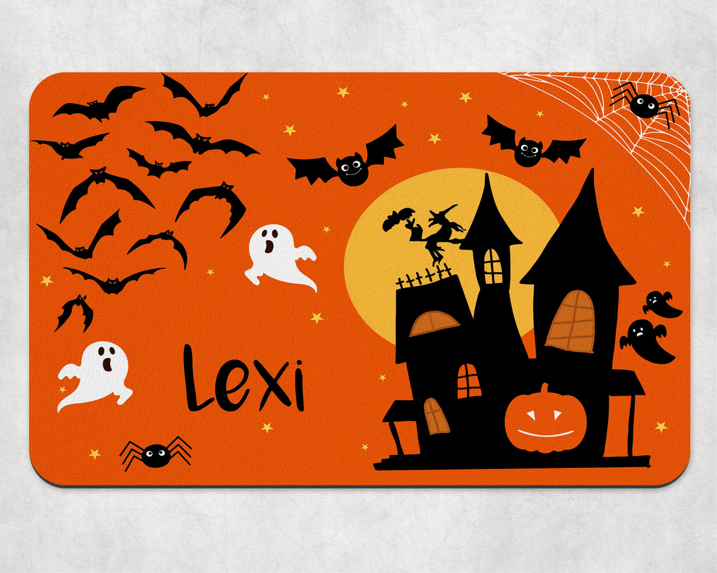 Personalised Pet Bowl Mat Halloween Design