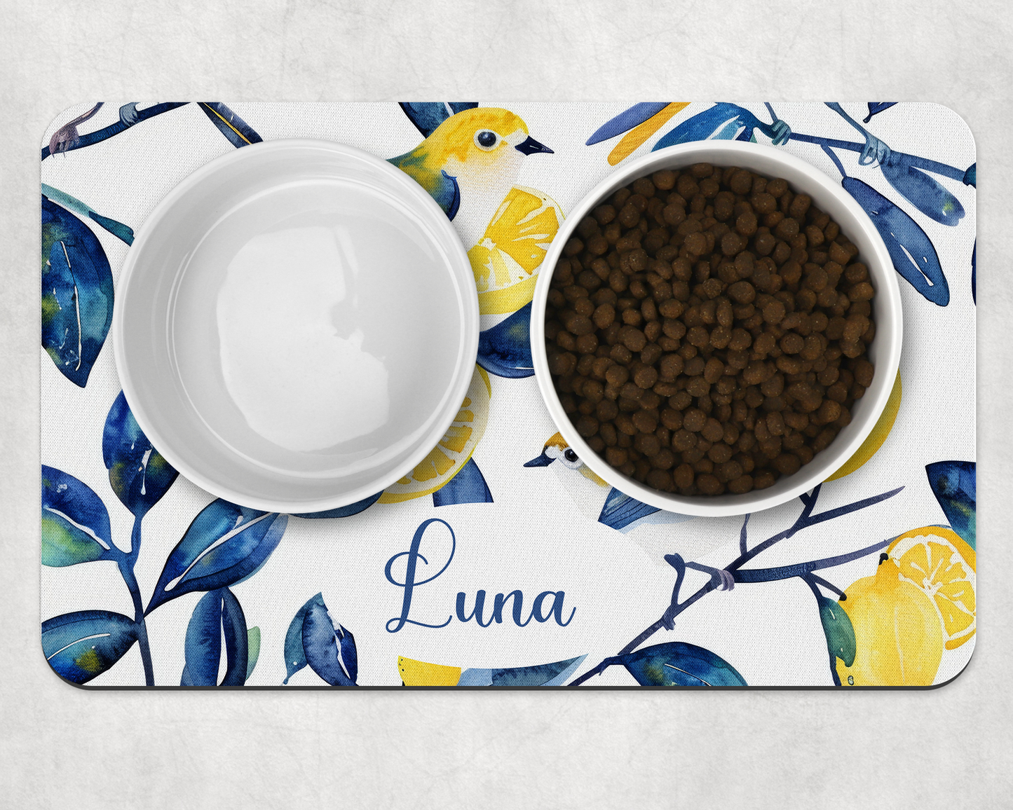 Personalised Pet Bowl Mat Amalfi Coast Inspired