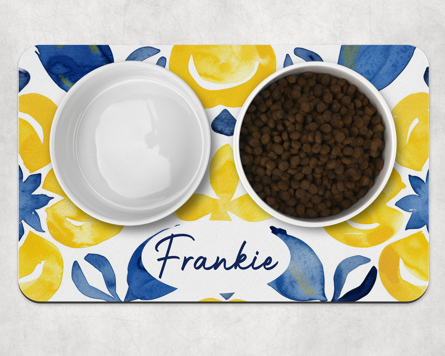 Personalised Pet Bowl Mat Amalfi Coast Inspired
