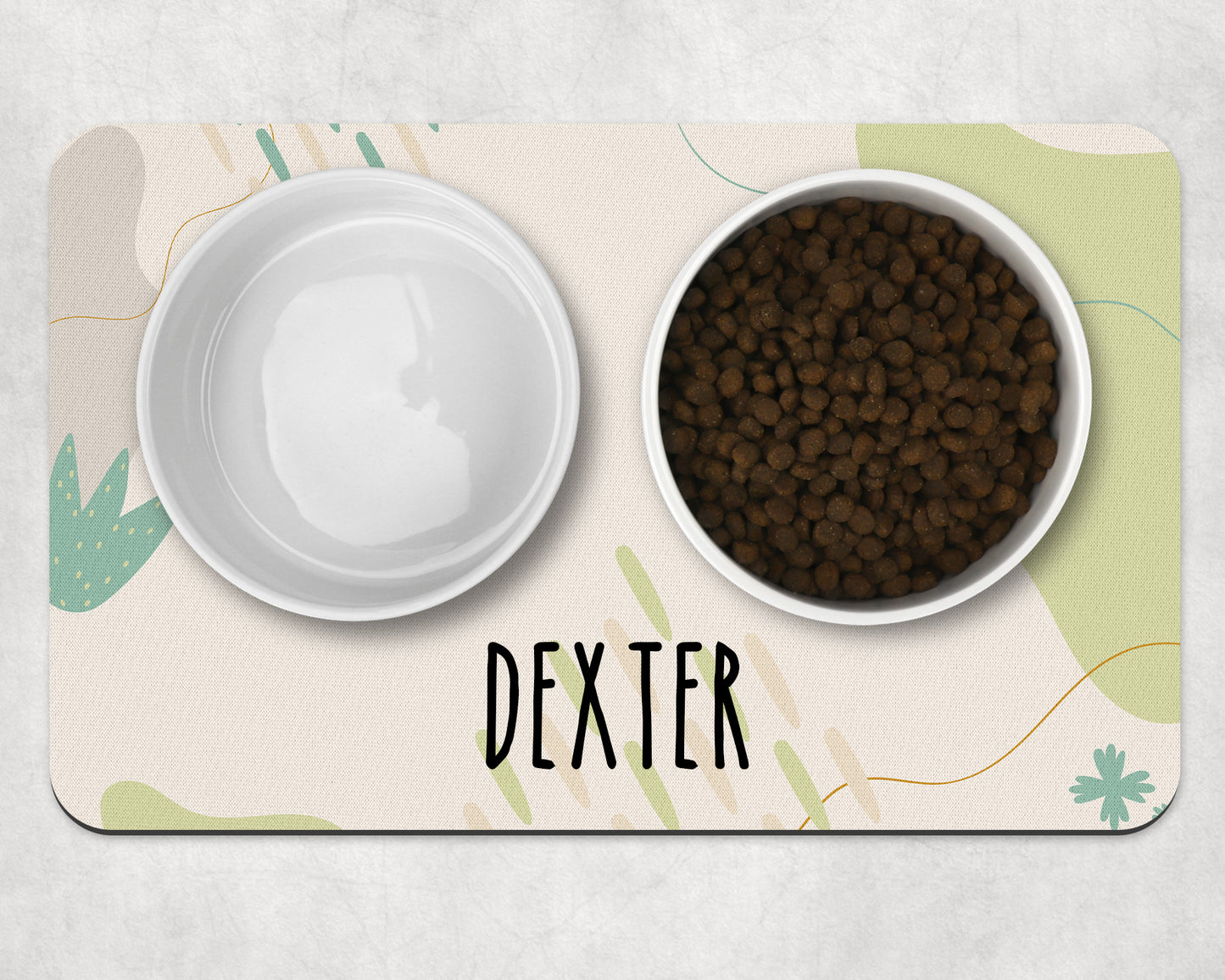 Personalised Pet Bowl Mat Boho Design