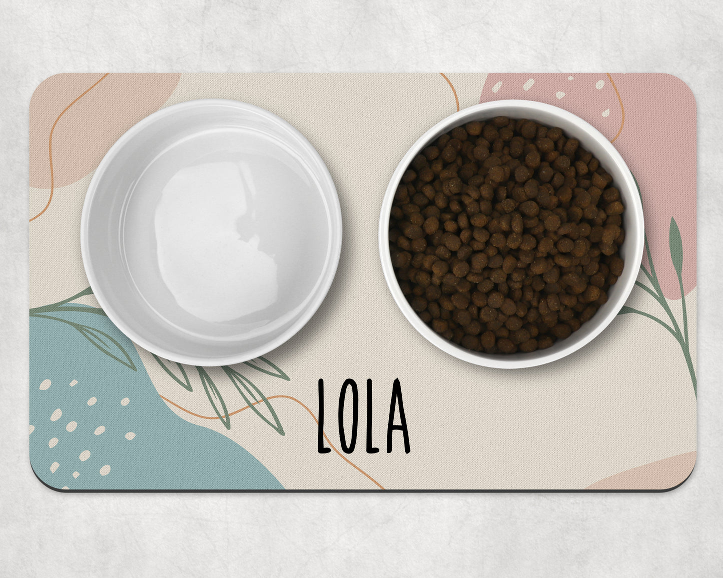 Personalised Pet Bowl Mat Boho Design