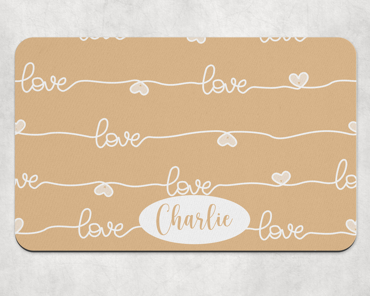 Personalised Pet Bowl Mat Love design