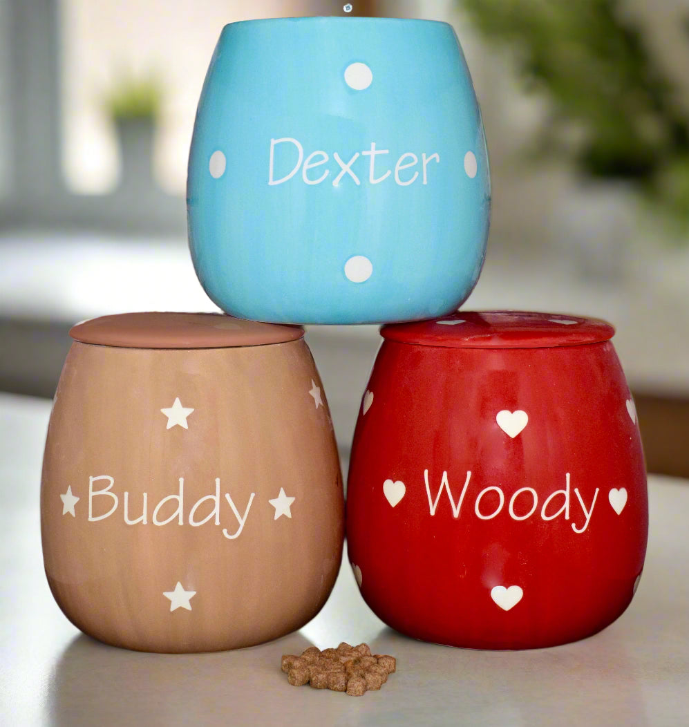 Personalised Treat Jar Polka Design