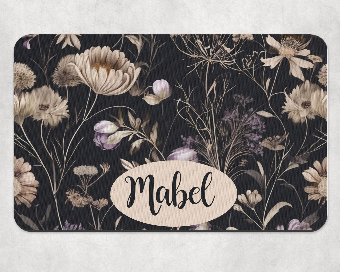 Personalised Pet Bowl Mat Luxury Floral Design