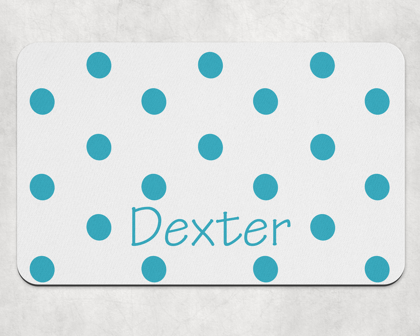 Personalised Pet Bowl Mat polka dot Confetti Design