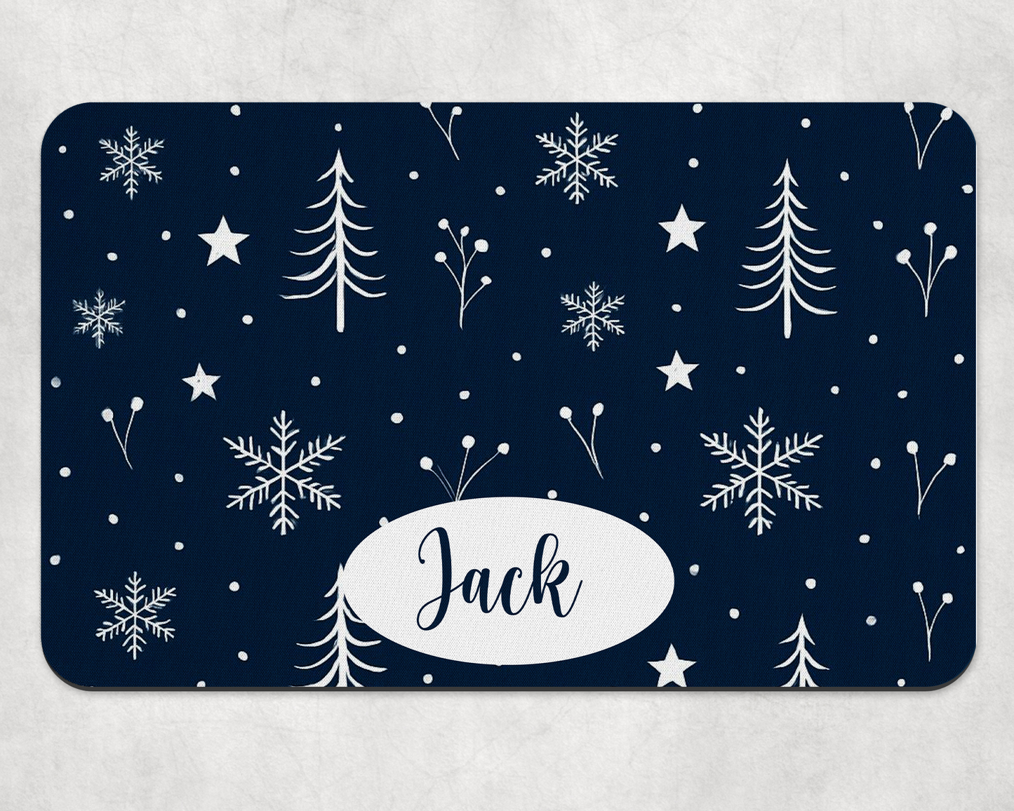 Personalised Pet Bowl Mat Scandi Style Christmas mat design