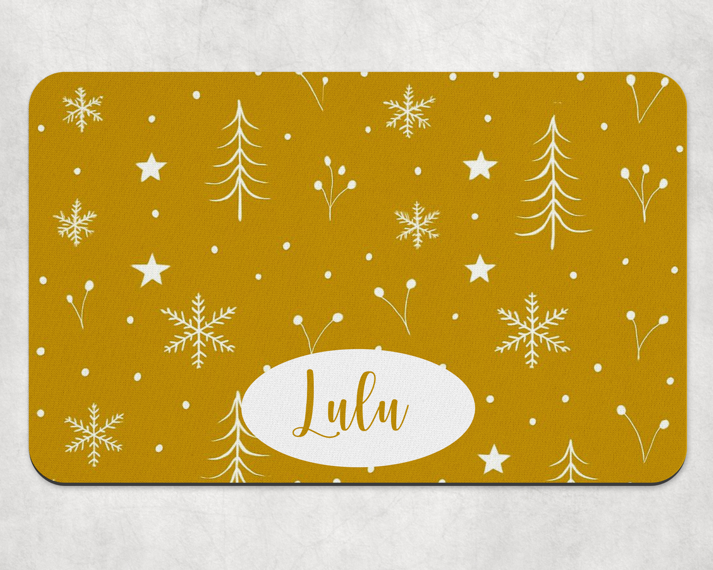 Personalised Pet Bowl Mat Scandi Style Christmas mat design