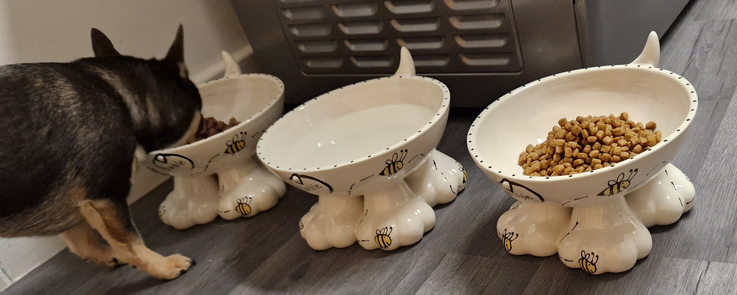 Personalised Dog Leg Bowl Bee Design